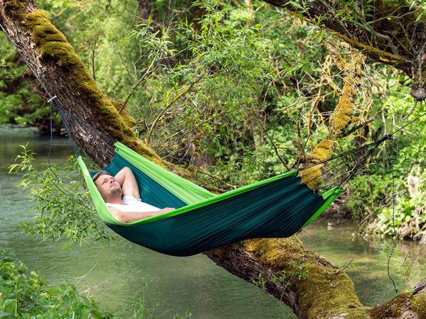 Amazonas Camping Hammock Forest Green | Silk Traveller | Hammock Barn